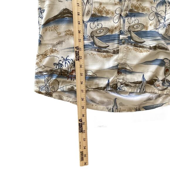 Pierre Cardin Tropical Beach Style summer Short Sleeve Shirt Size M - Picture 4 of 4